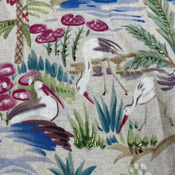 Vintage Maggie London Sweetheart Empire Waist Tropical Jungle Vacation Dress 12 - Picture 11 of 12